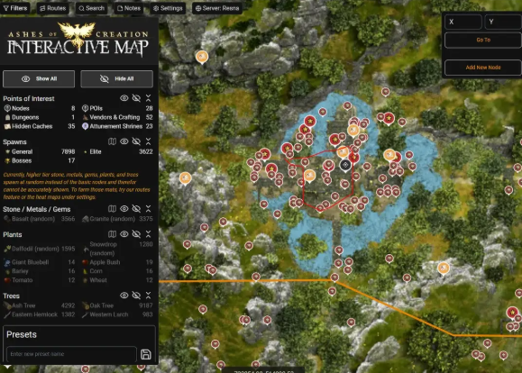 ashes of creation interactive map